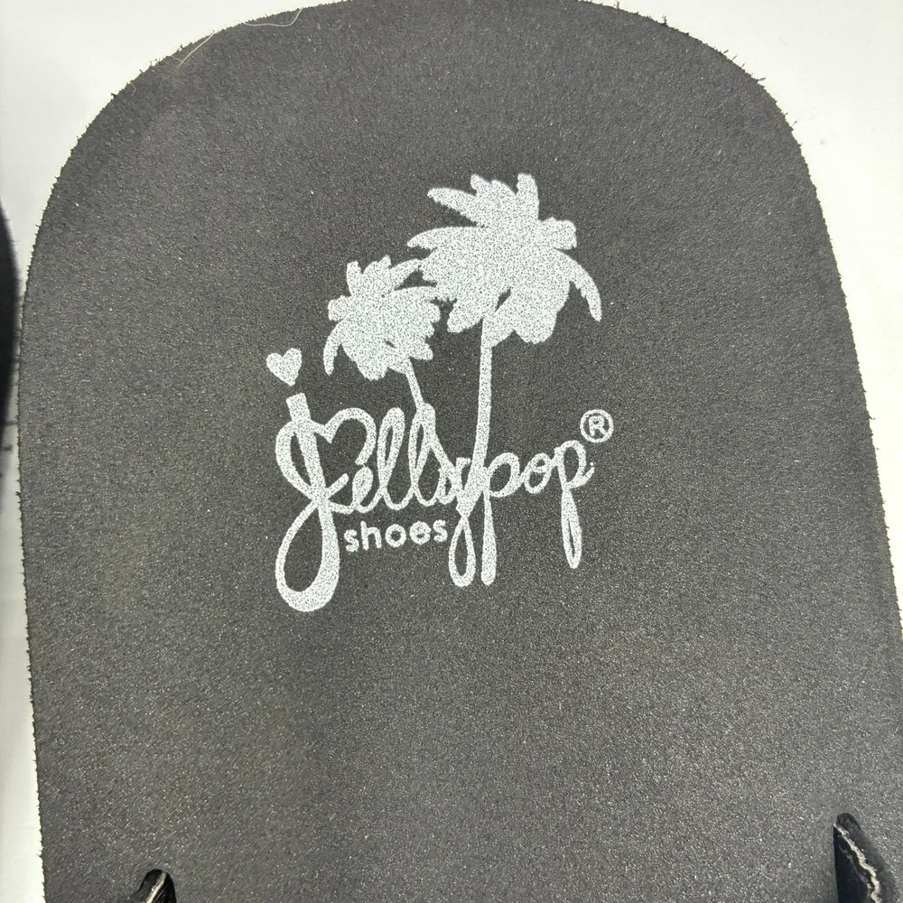 Jellypop Women's Flip Flops Size 9M Embellished Rhinestone Beaded Straps Black‎
